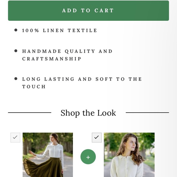 NWOT Son de Flor Linen Classic Skirt Rosemary Green S - Picture 8 of 10